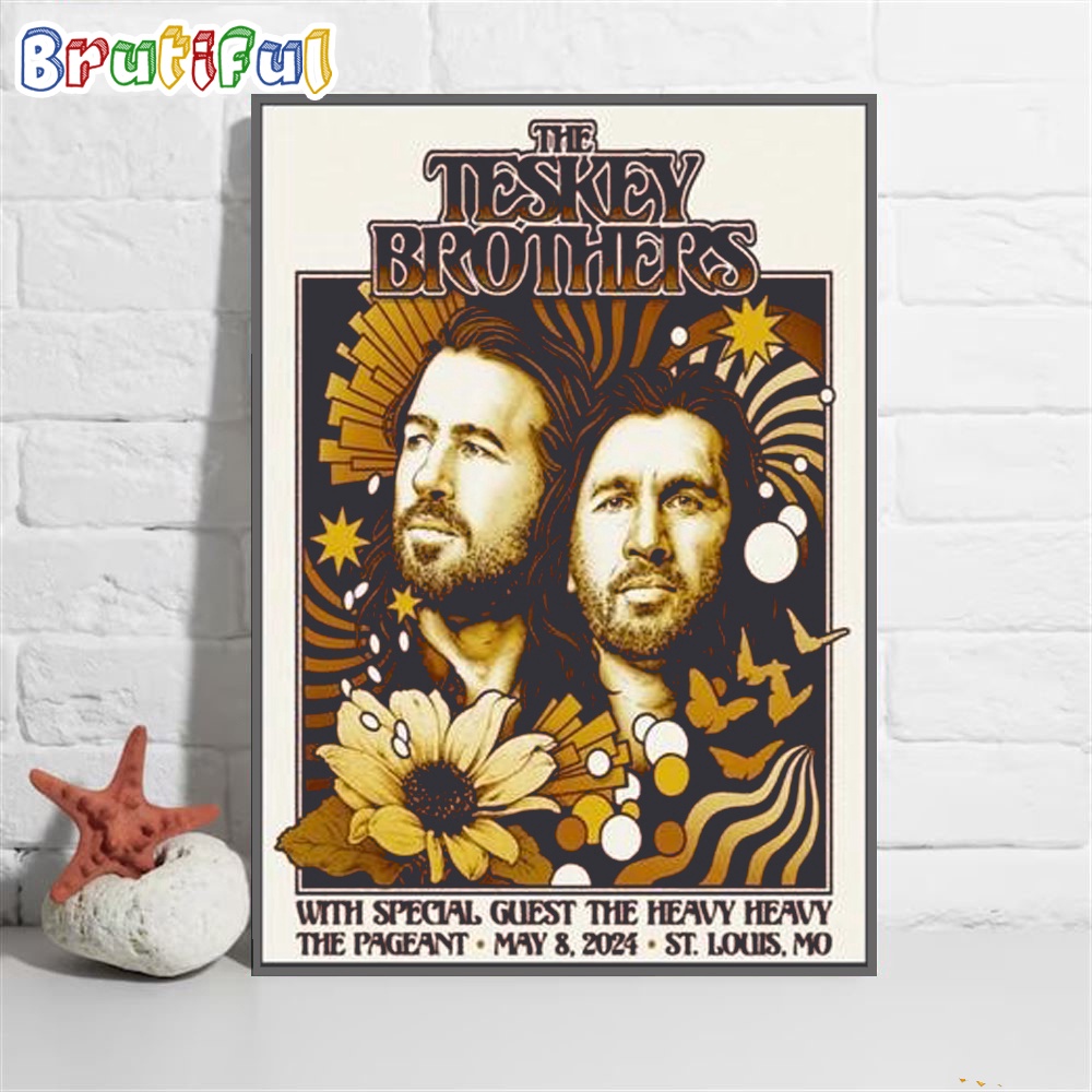 The Teskey Brothers The Pageant Mo May 2024 Wall Art Poster Canvas