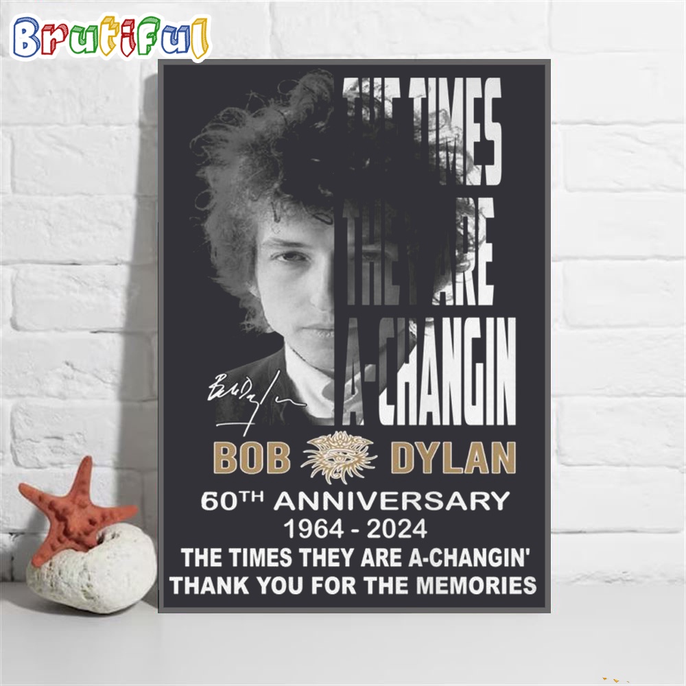 The Times They Are A Changin Bob Dylan Wall Art Poster Canvas