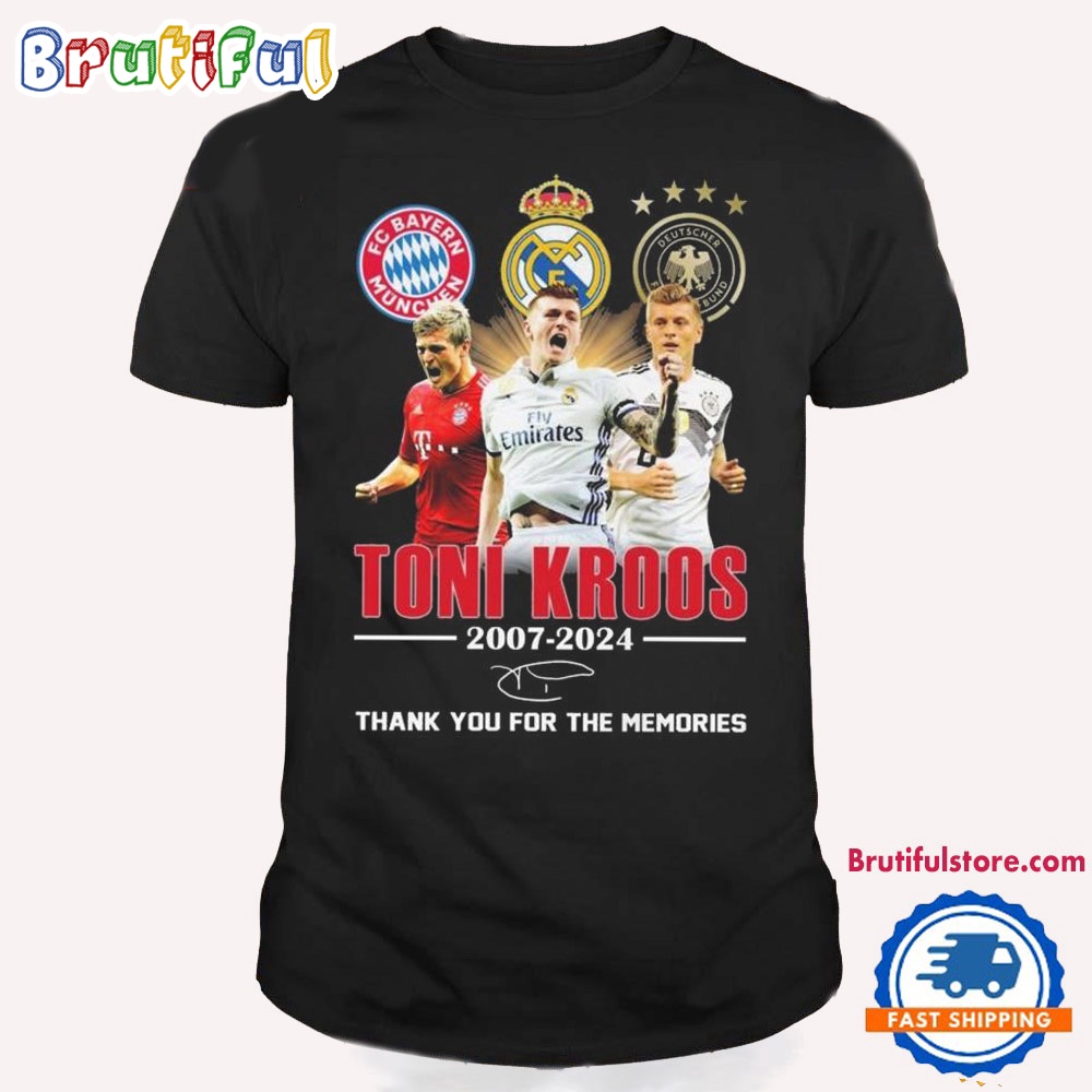 Toni Kroos 2007 2024 Thank You For The Memories Signature T Shirt