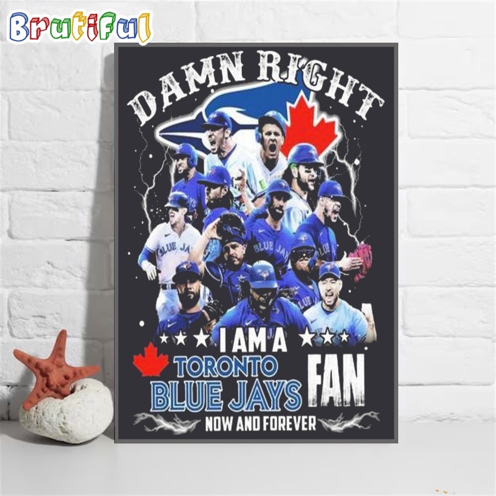 Toronto Blue Jays Damn Right I Am A Blue Jays Fan Poster Canvas