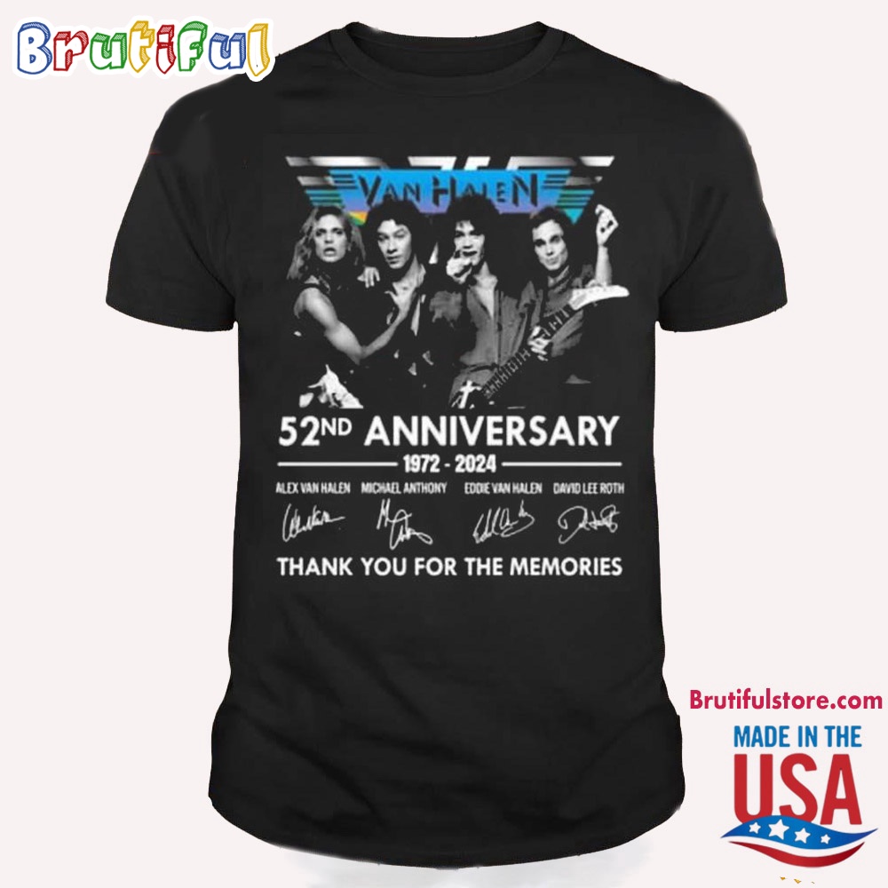 Van Halen 52nd Anniversary Thank You For The Memories Signatures T Shirt