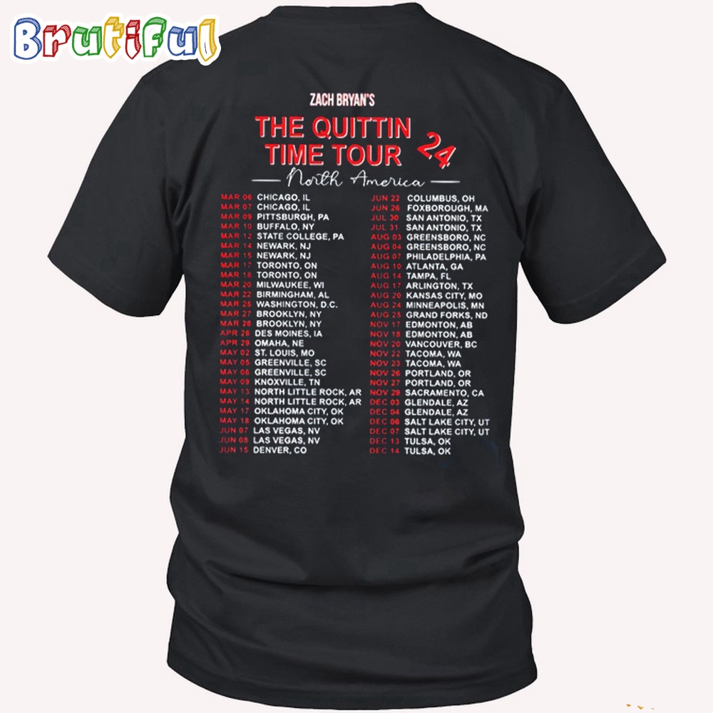 Zach Bryan The Quittin Time Tour 2024 Shirt, New Album Tee Gift Fan Shirt, Country Music Retro Shirt 1