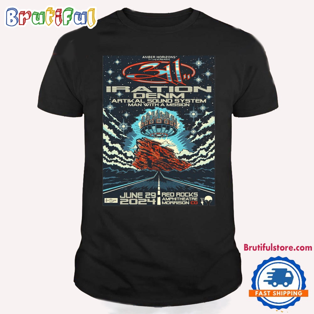 311 Band Red Rocks Amphitheatre Morrison CO June 29 2024 Gig T Shirt