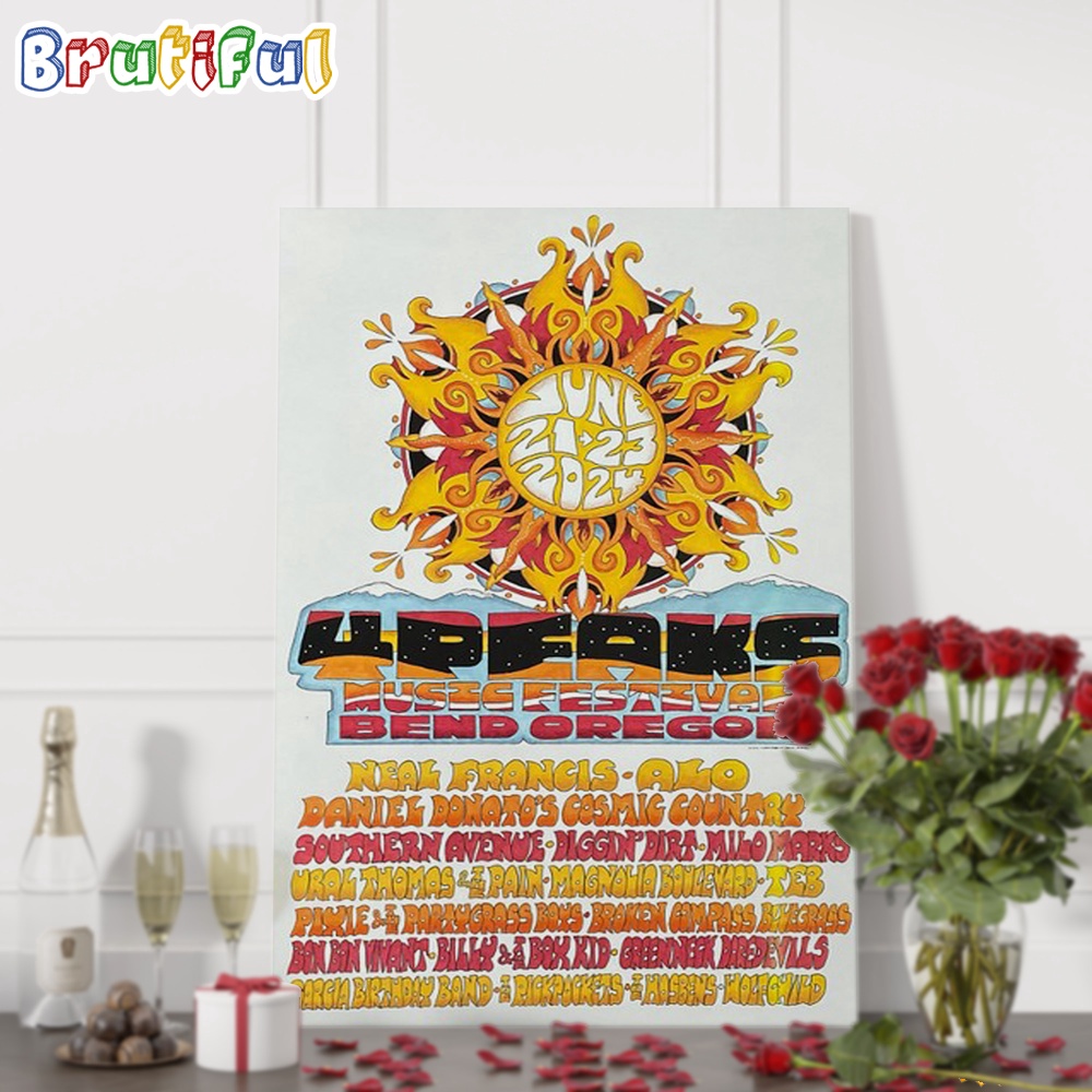 4 Peaks Music Festival June 21 23 2024 Stevenson Ranch in SE Bend Wall Art Poster Canvas