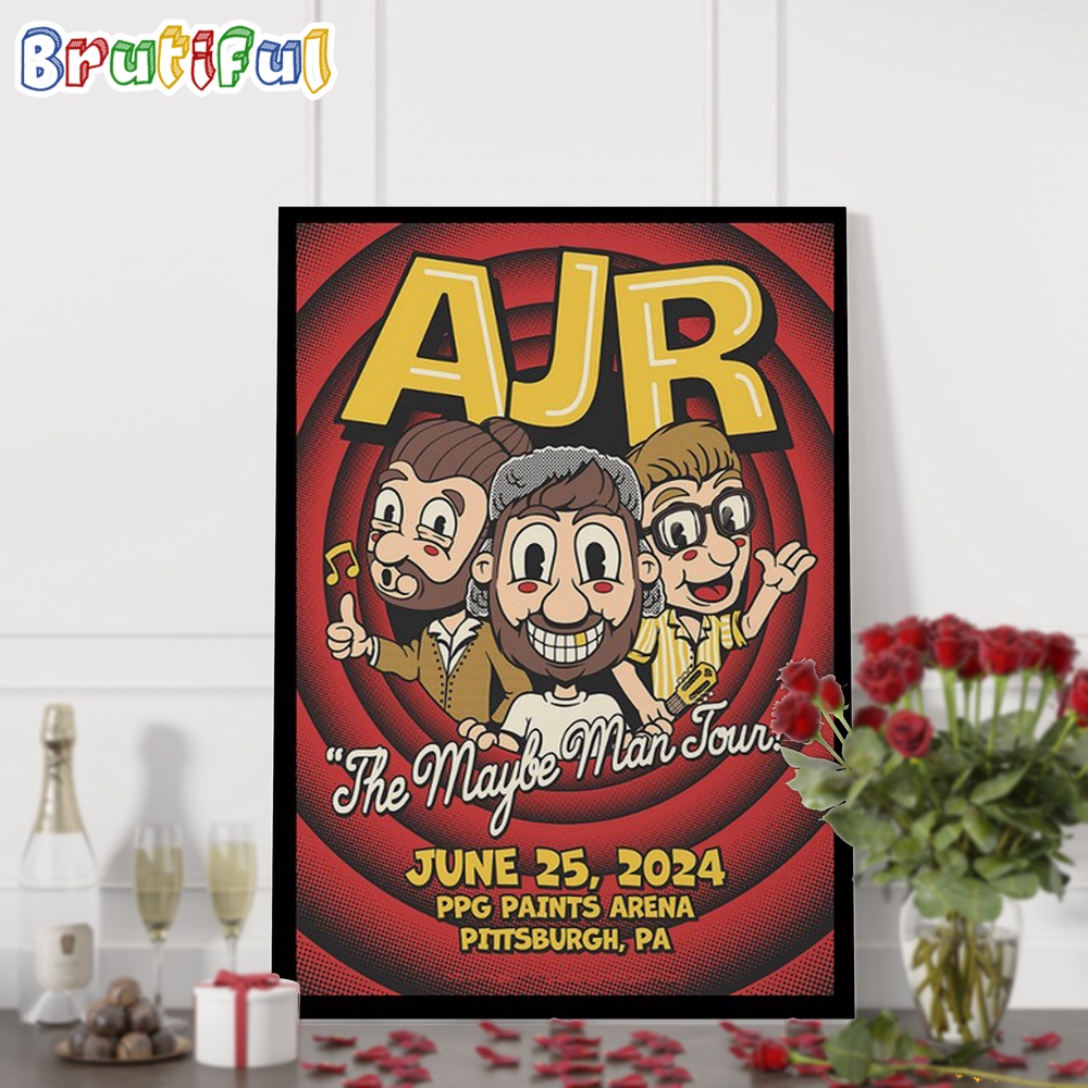 AJR Brothers June 25 2024 PPG Paints Arena Pittsburgh PA Wall Art Poster Canvas