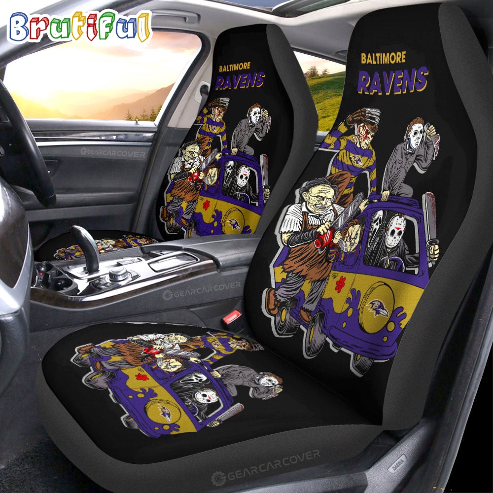 Baltimore Ravens Horror Characters Essential Halloween Car Seat Covers