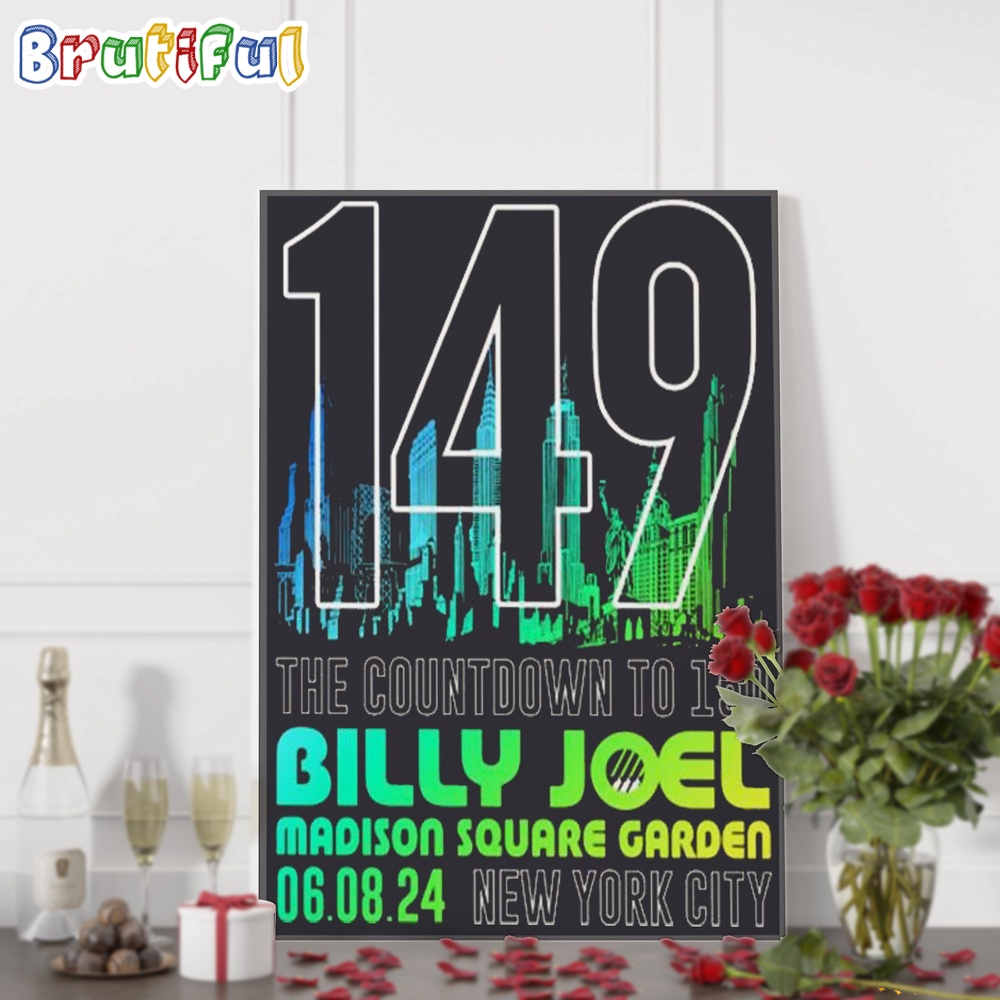 Billy Joel Madison Square Garden June 8 2024 New York City Wall Art Poster Canvas