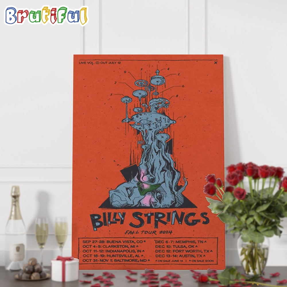 Billy Strings Fall Tour 2024 Music Wall Art Poster Canvas