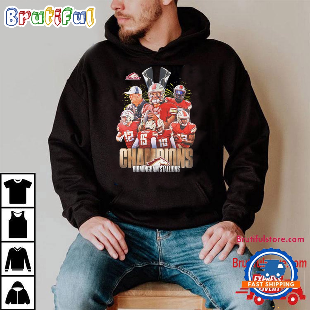Birmingham Stallions 2024 UFL Championship T Shirt 2