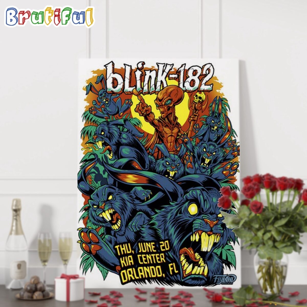絵画 flk041200 Blink-182 June 20 2024 Kia Center Orlando FL Wall Art Poster Canvas