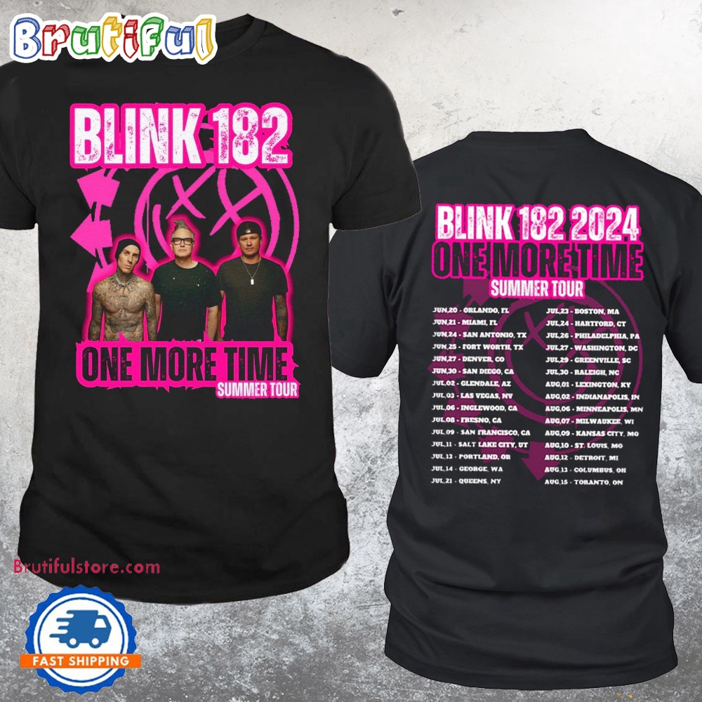Blink 182 One More Time Tour 2024 T Shirt Blink 182 Summer Tour Performance Schedule Shirt