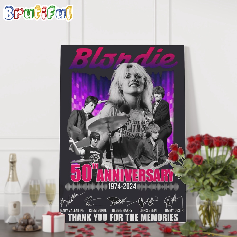 Blondie Music Band 50th Anniversary Thank You For The Memories Signature Poster Canvas