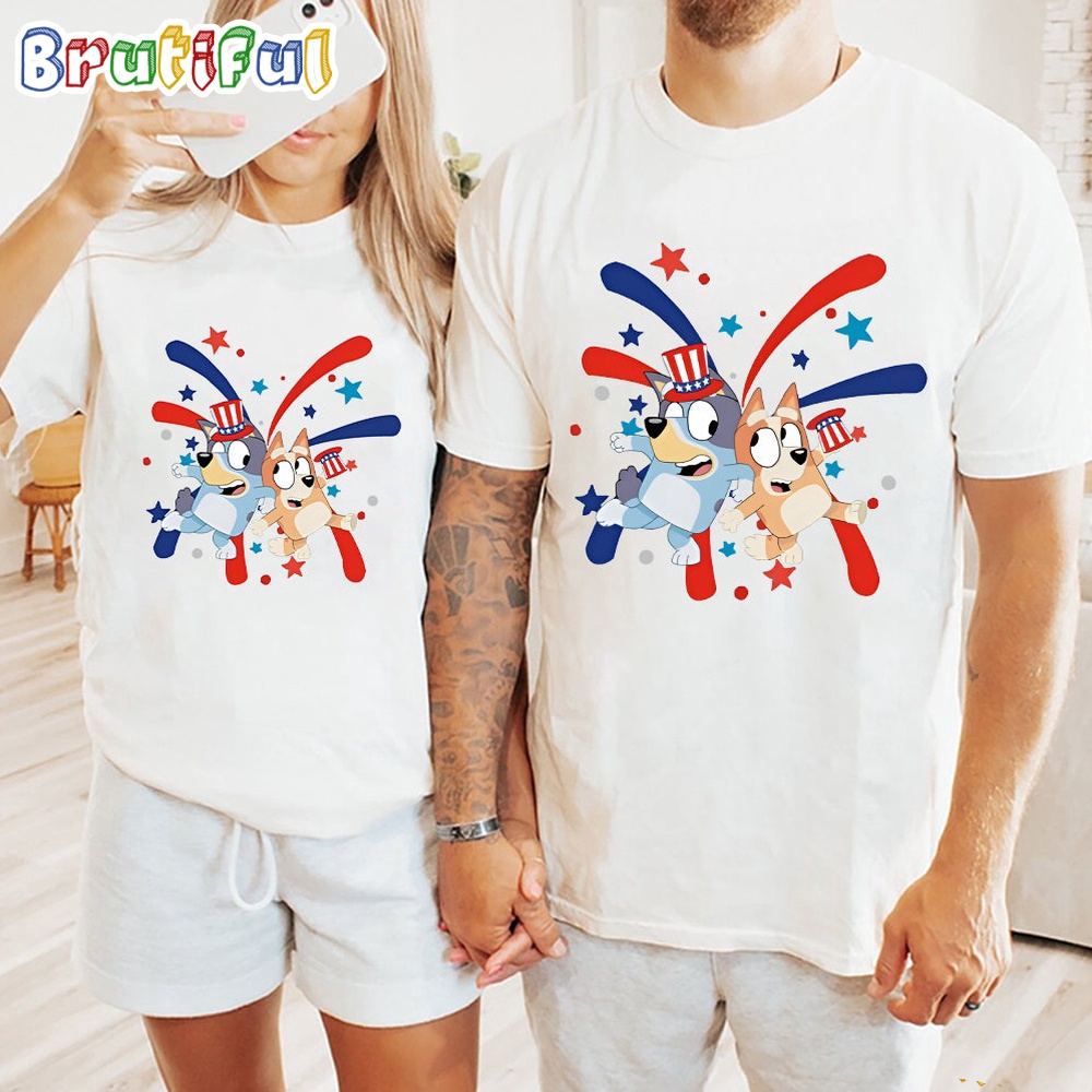 Bluey Ameica Independence Day 4th Of July Shirt Bluey T Shirt Mens Bluey Shirt Womens Bluey Shirt