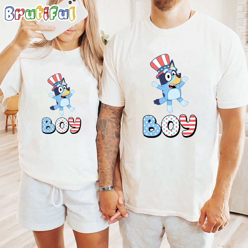 Bluey Boy Independence Day 4th Of July T Shirt Bluey T Shirt Mens Bluey Shirt Womens Bluey Shirt