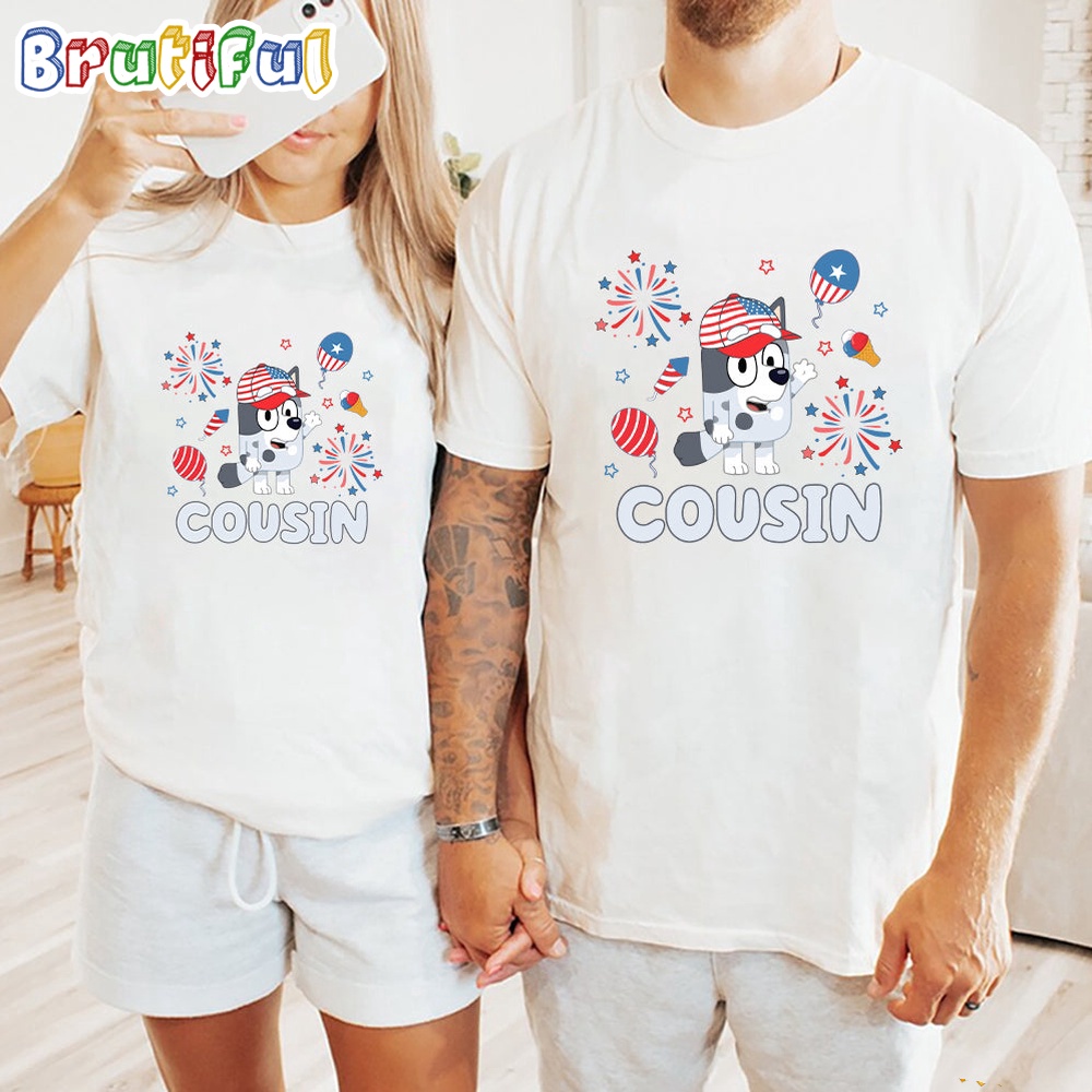 Bluey Cousin Independence Day 4th Of July Shirt Bluey T Shirt Mens Bluey Shirt Womens Bluey Shirt