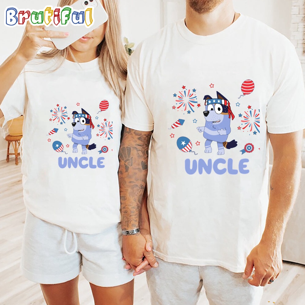 Bluey Uncle Independence Day 4th Of July Shirt Bluey T Shirt Mens Bluey Shirt Womens Bluey Shirt