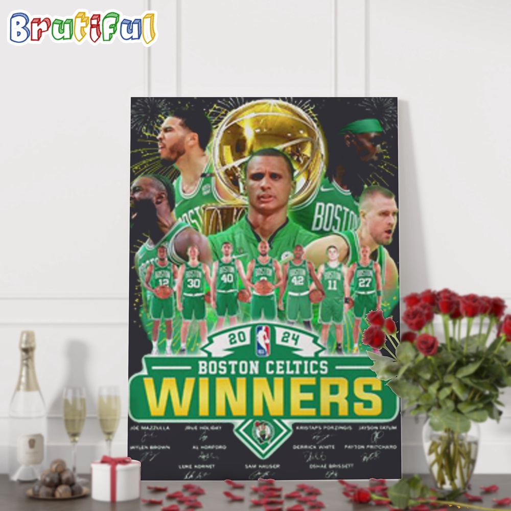 Boston Celtic 2024 NBA Champions Winners Wall Art Poster Canvas