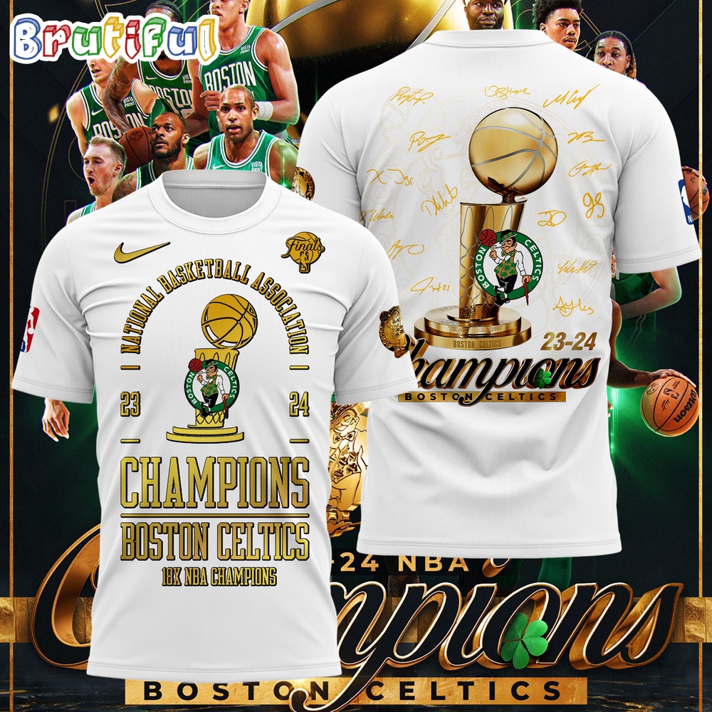Boston Celtics 18 Time NBA Finals Champions Signature 3D Shirt