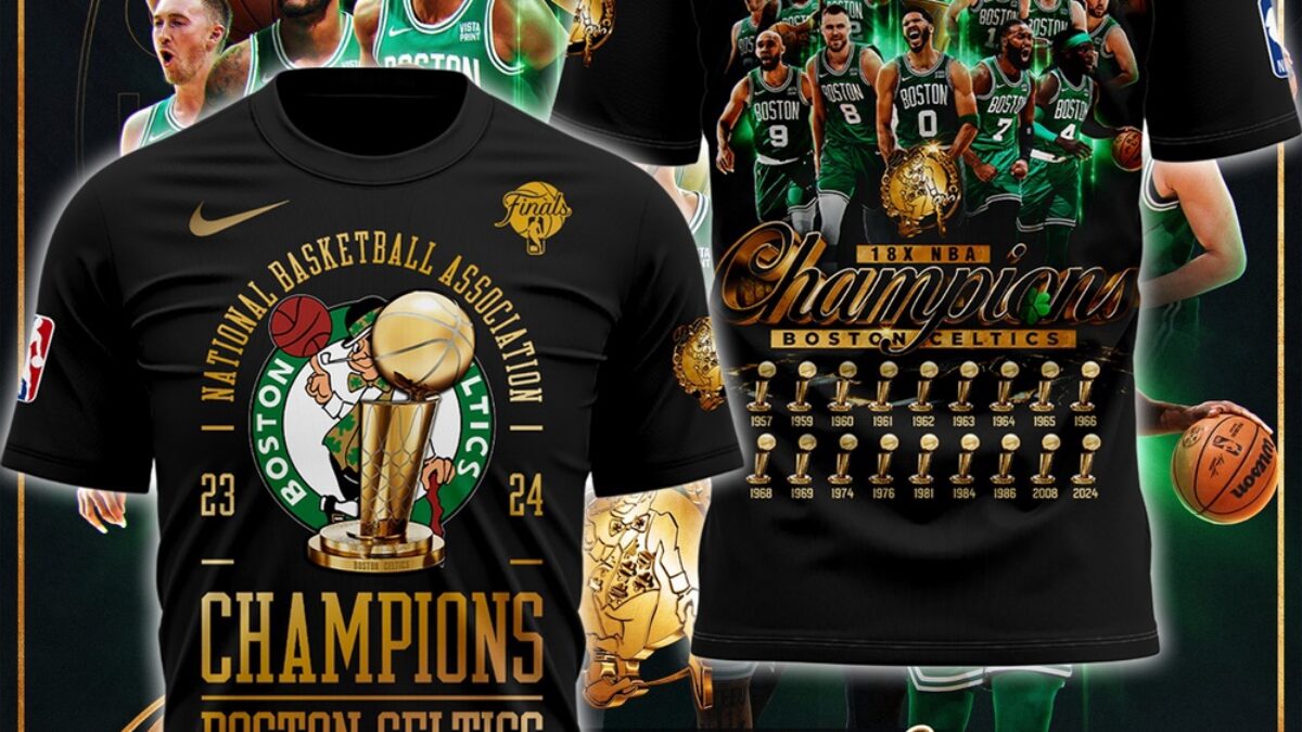 Boston Celtics 18-Time NBA Finals Champions Signature Black T-Shirt