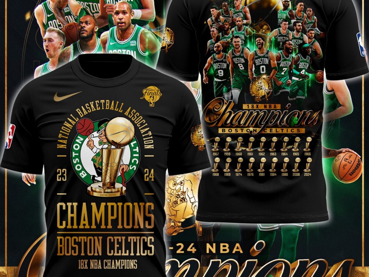 Salem Boston Celtics Tシャツ Boston Celtics 18-Time NBA Finals Champions Signature Black T-Shirt