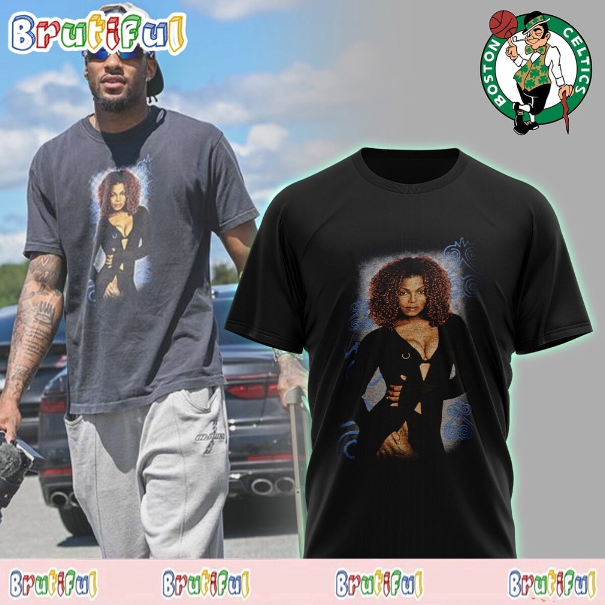 Boston Celtics Vintage Janet Jackson The Velvet Rope World Tour T