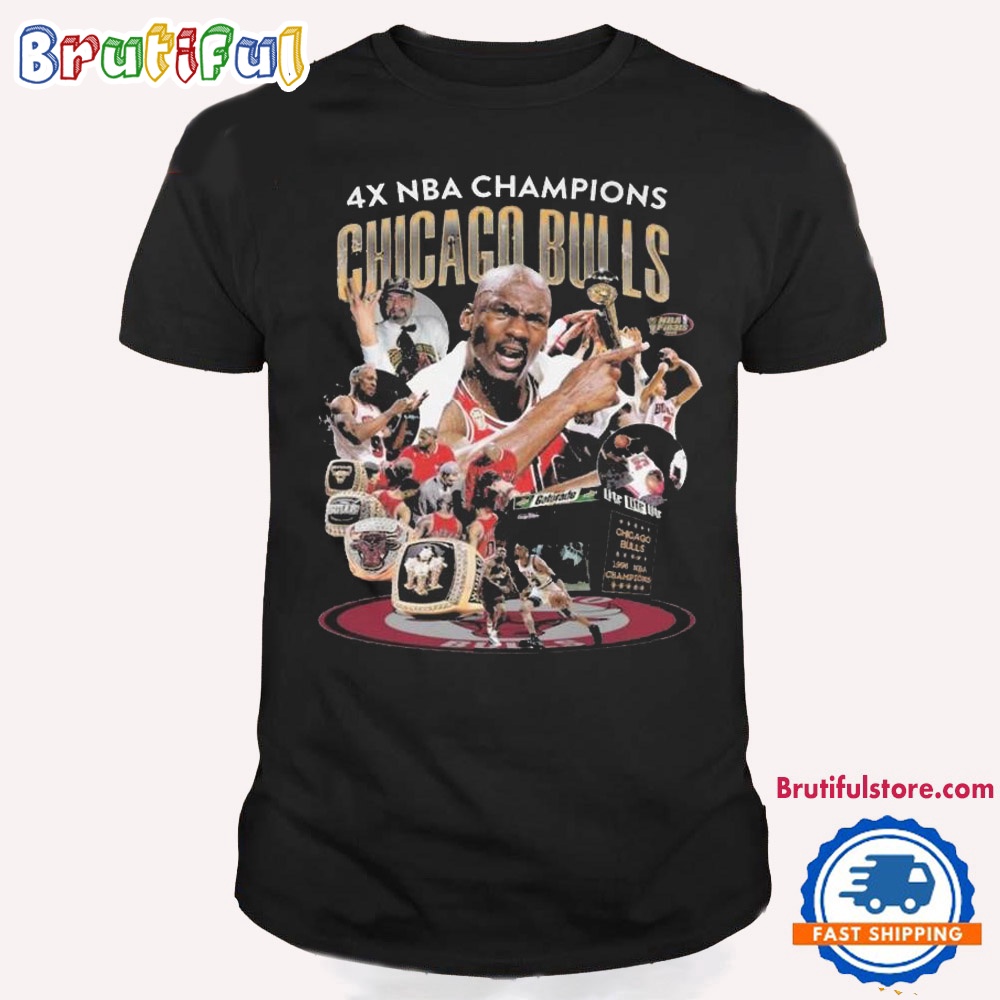 Chicago Bulls 4 Times NBA Champions 2024 T Shirt