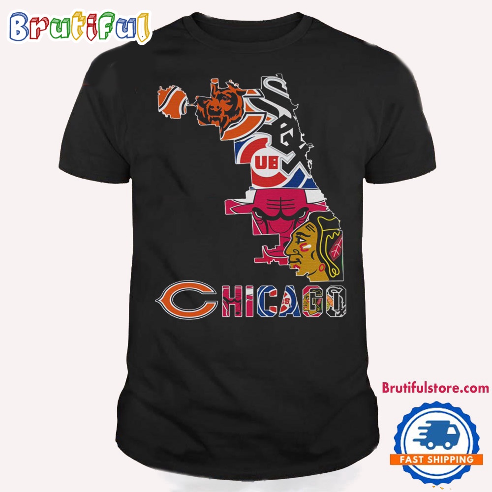Chicago Maps Sport Team T Shirt