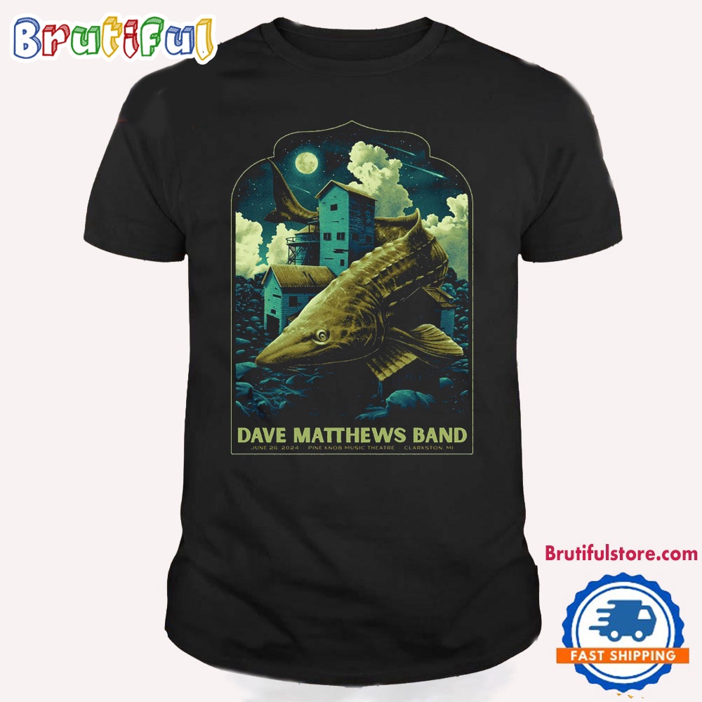 Dave Matthews Band Pine Knob Music Theatre Clarkston MI June 26 2024 Concert T Shirt