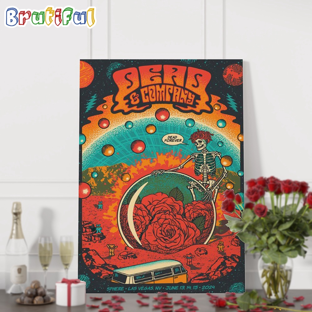 Dead And Company Sphere Las Vegas NV June 13 15 2024 Show Wall Art Poster Canvas