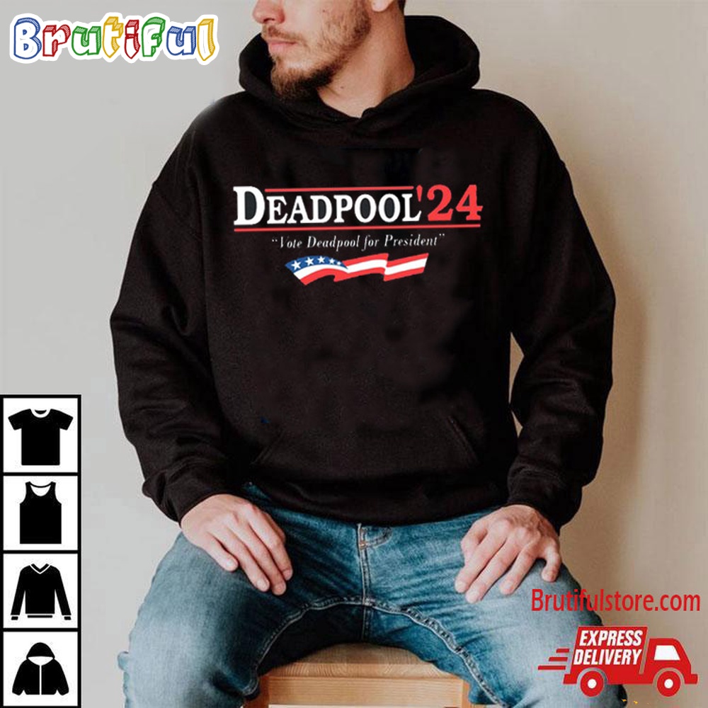 Deadpool 24 America Vote Deadpool For President T Shirt 2