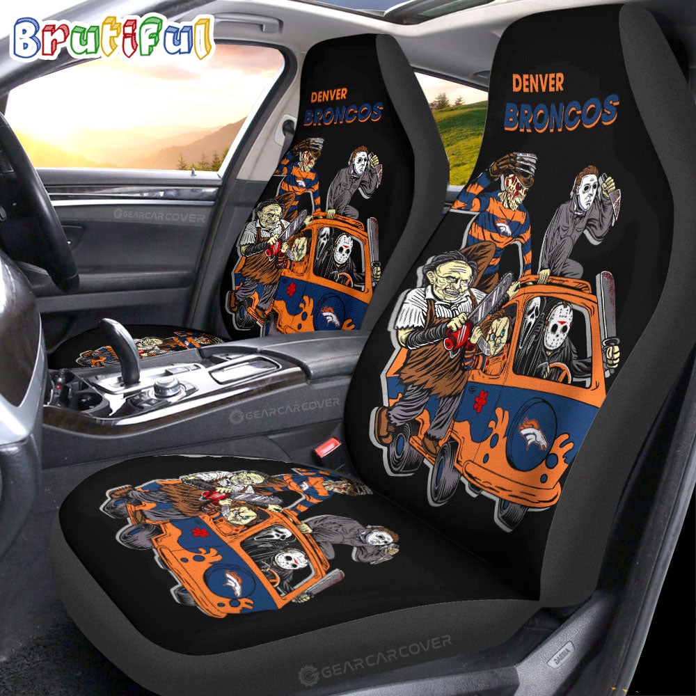 Denver Broncos Horror Characters Essential Halloween Car Seat Covers
