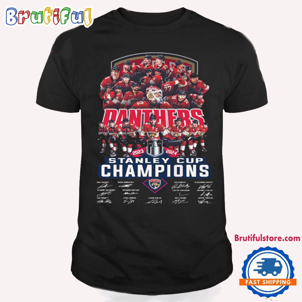 Edmonton Oilers 2023 2024 Finals Stanley Cup Champions Team Player Signature T Shirt