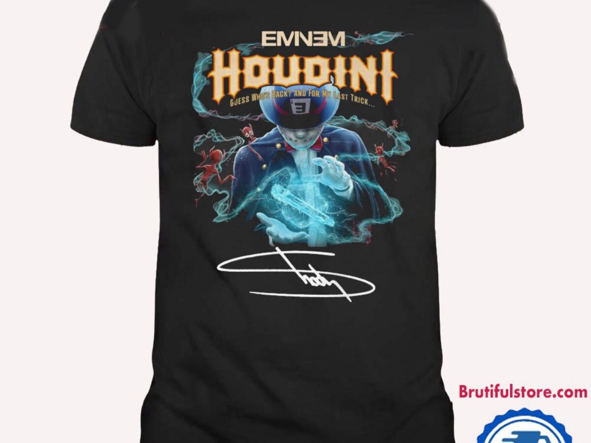 トップス EMINEM THE COLLECTION Game Shirt Eminem Houdini Guess Who's Back For My Last Trick Signature T