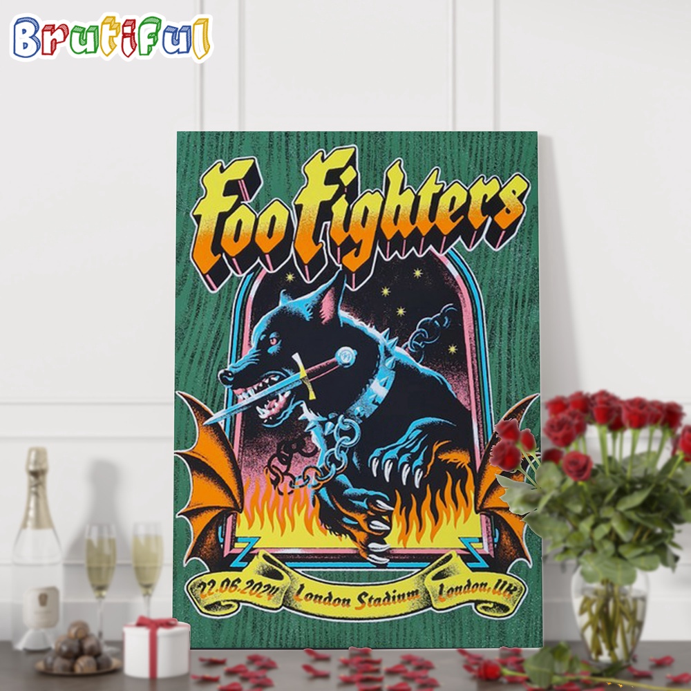 Foo Fighters Tour In London UK On June 22 2024 Wall Art Poster Canvas