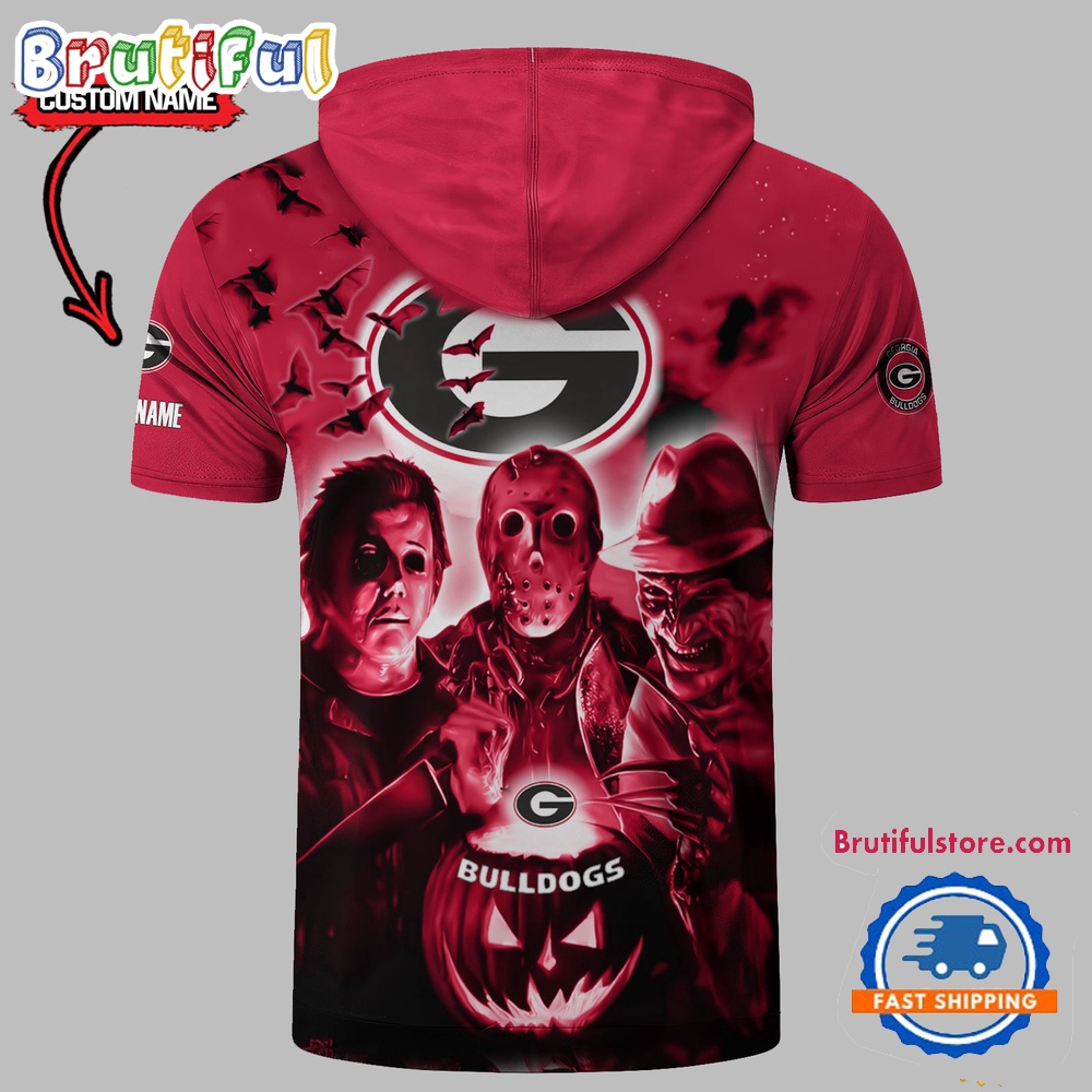 Georgia Bulldogs Horror Characters Essential Halloween Sleeveless Hoodie 2