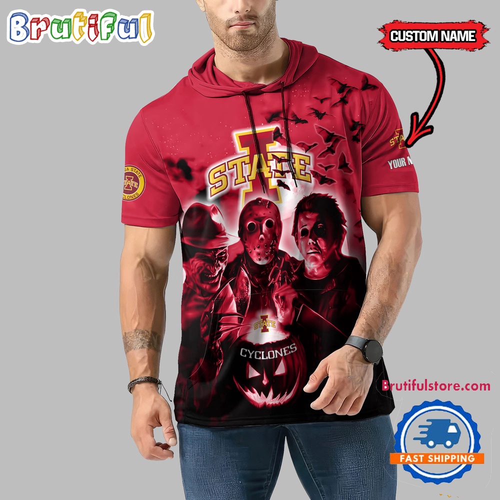 Iowa State Cyclones Horror Characters Essential Halloween Sleeveless Hoodie 1