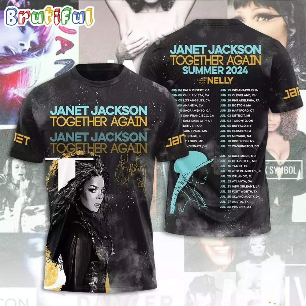 Janet Jackson Together Again 2024 Summer Tour 3D Shirt Janet Jackson T Shirt
