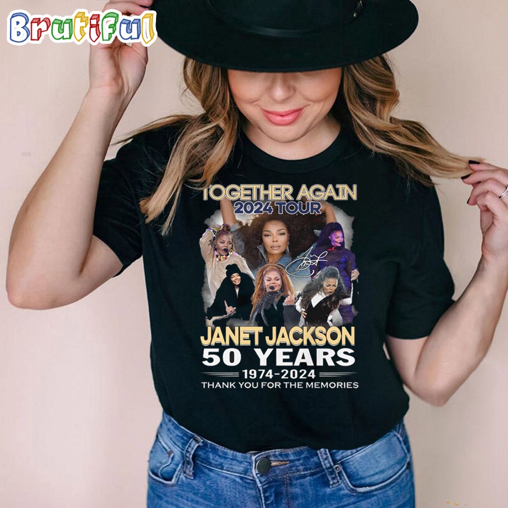 Janet Jackson Together Again 2024 Tour T Shirt Janet Jackson Music Signature Shirt 2