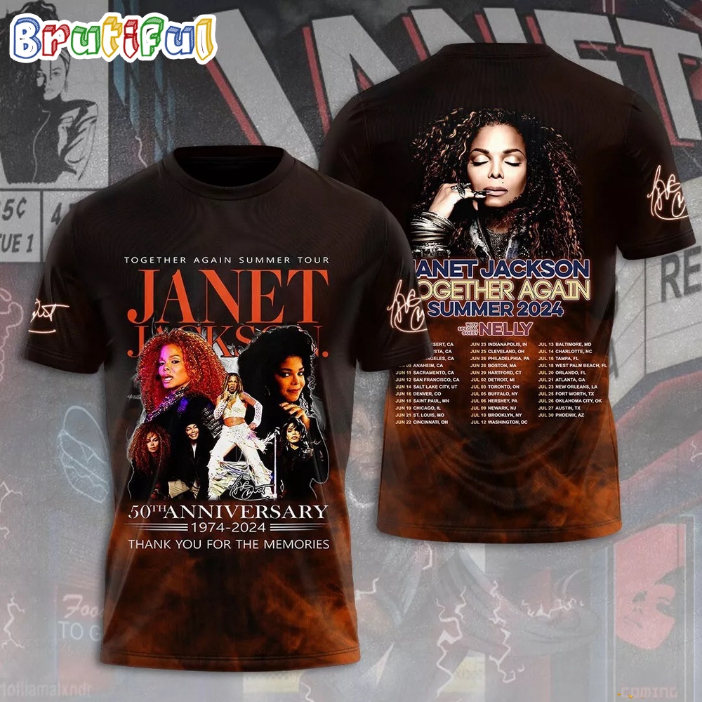 Janet Jackson Together Again Summer Tour 2024 3D T Shirt
