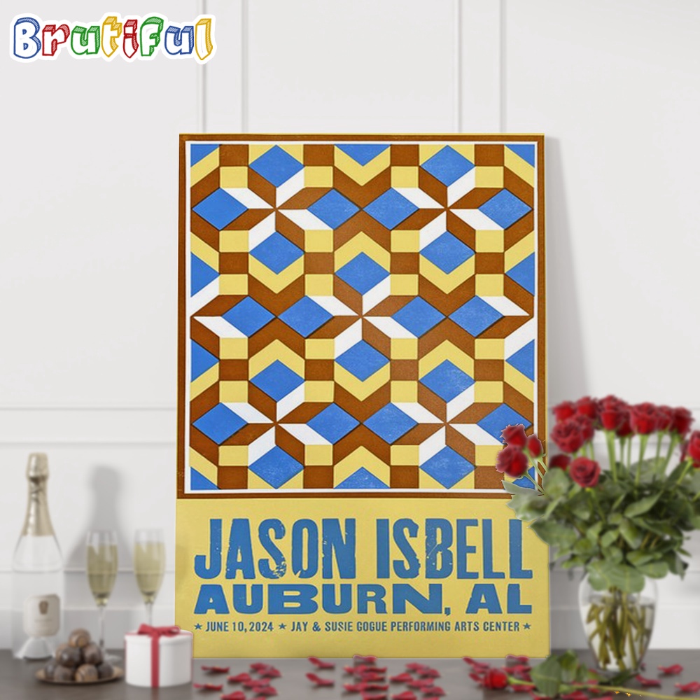 Jason Isbell June 10 2024 Tour Auburn AL Wall Art Poster Canvas