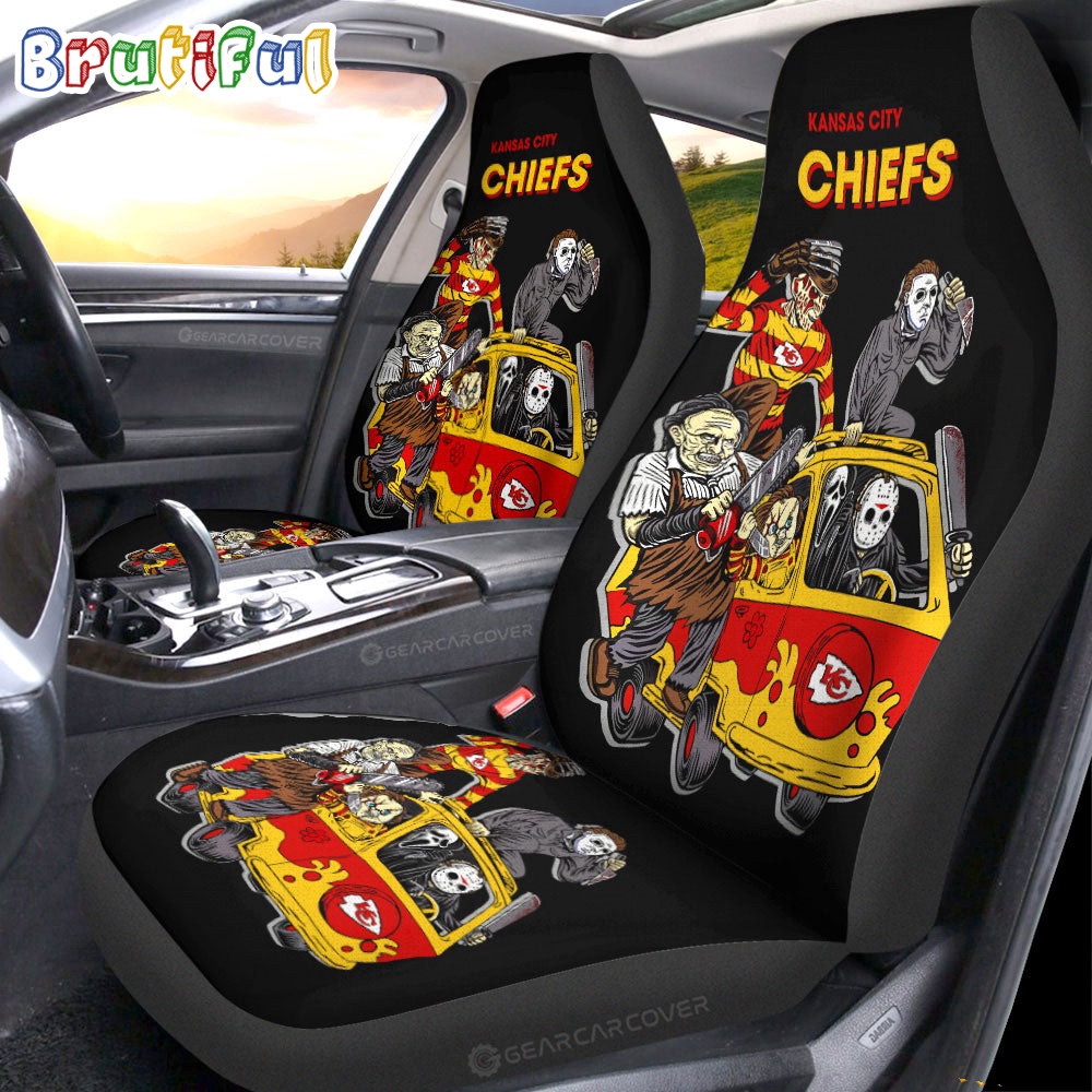 Kansas City Chiefs Horror Characters Essential Halloween Car Seat Covers