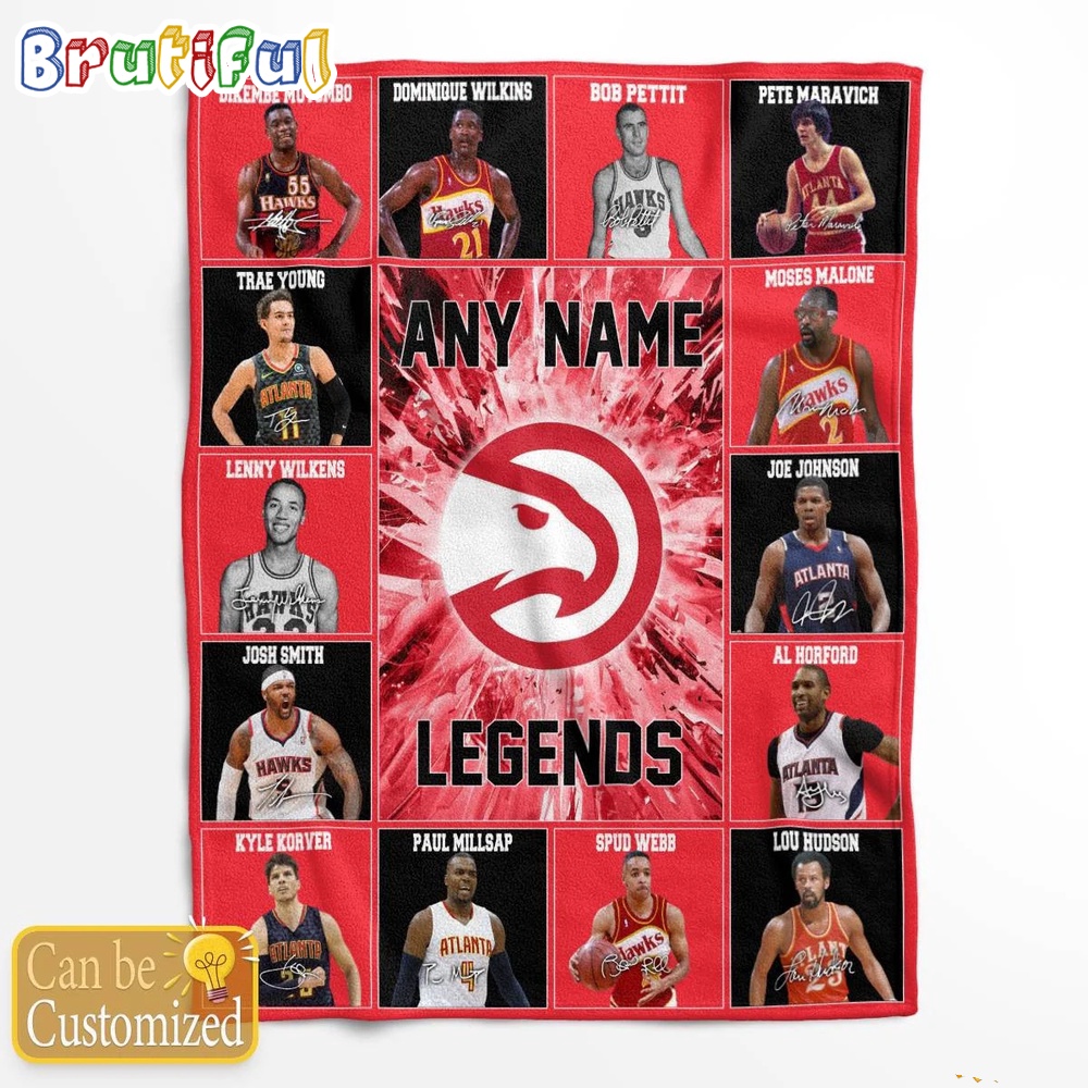 NBA Atlanta Hawks Basketball Team Player Legends Blanket 1