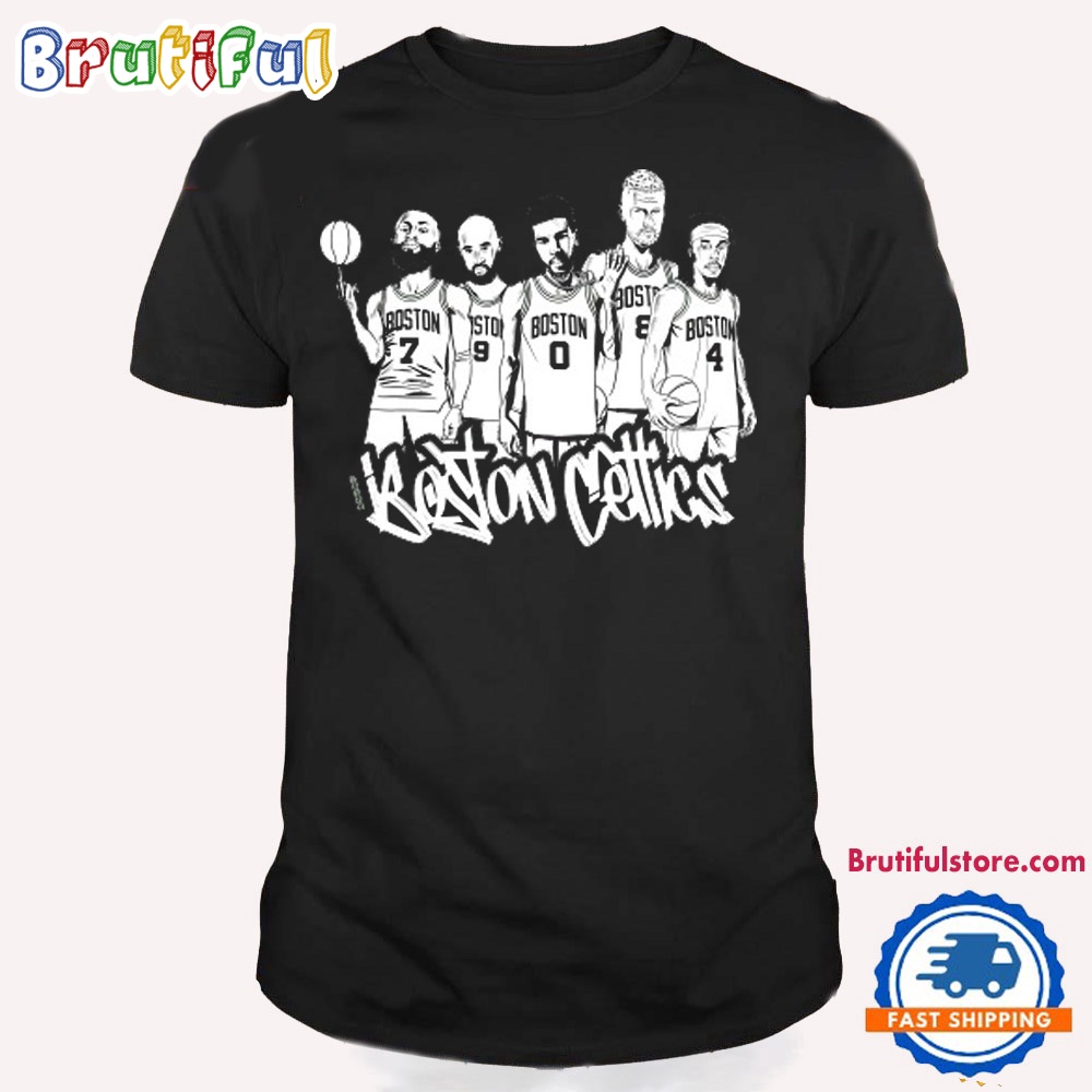 NBA Boston Celtics Basketball 2024 Chibi Team Player T Shirt 1