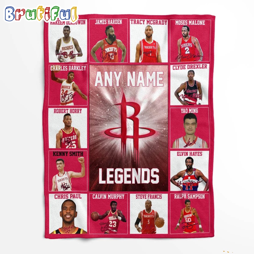 NBA Houston Rockets Basketball Team Player Legends Blanket 1