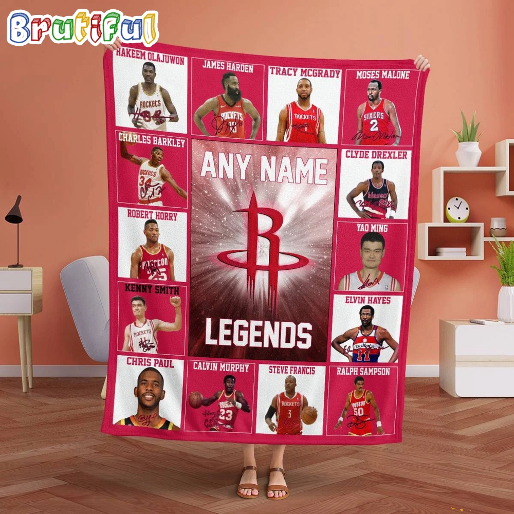 NBA Houston Rockets Basketball Team Player Legends Blanket 2