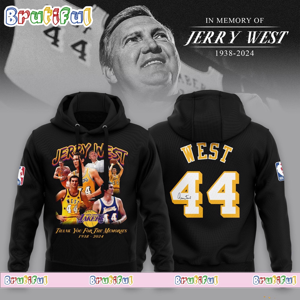 NBA Los Angeles Jerry West Thank You For The Memories 1938 2024 Signature 3D Hoodie