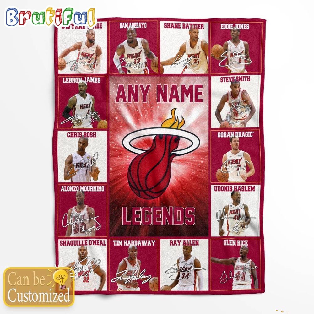 NBA Miami Heat Basketball Team Player Legends Blanket 1