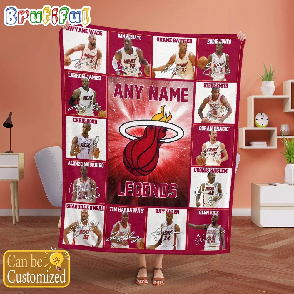 NBA Miami Heat Basketball Team Player Legends Blanket 2