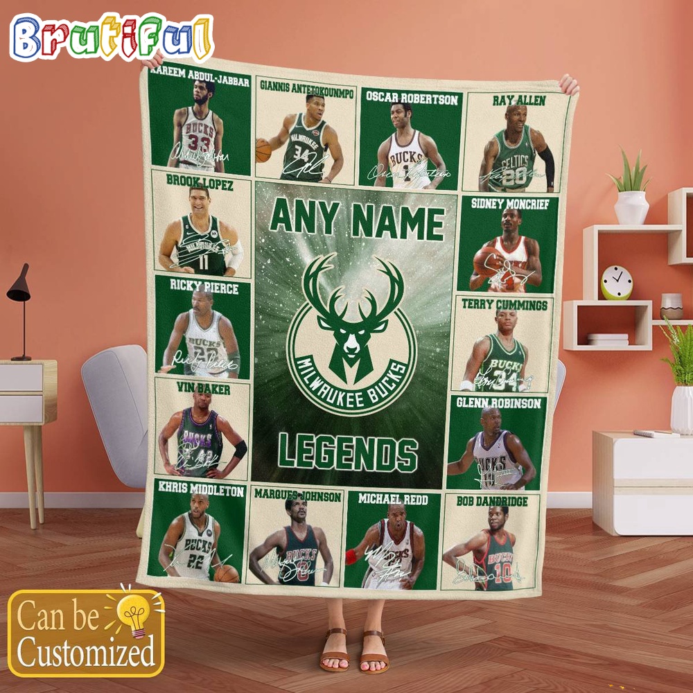 NBA Milwaukee Bucks Basketball Team Player Legends Blanket 2