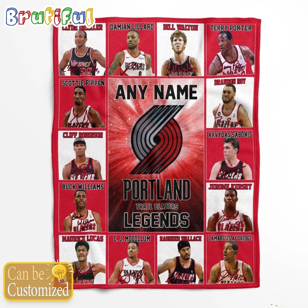 NBA Portland Trail Blazers Basketball Team Player Legends Blanket 1